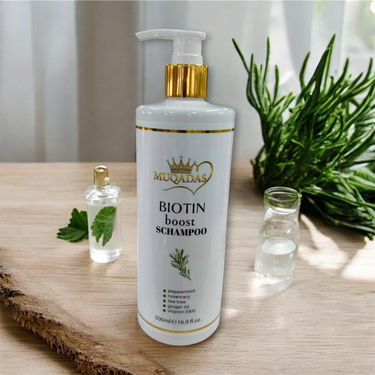 Muqadas Biotin Boost Schampo (500 ml) – Mot Håravfall & För Maximerad Volym